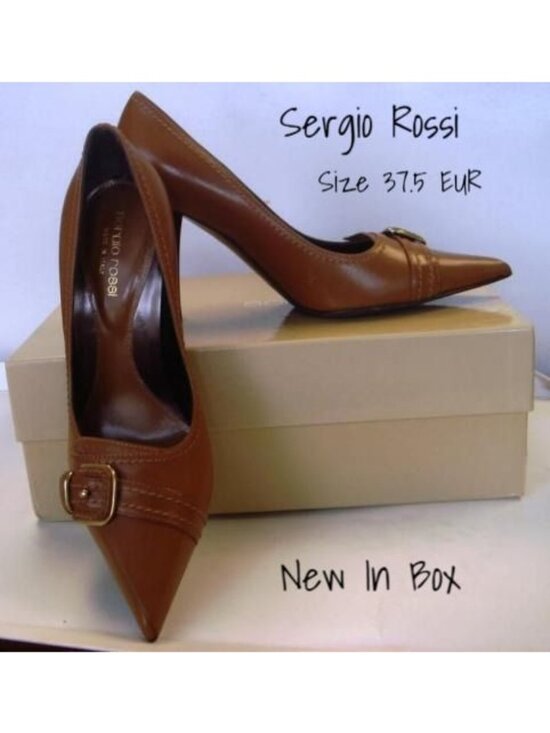 Sergio Rossi Shoes - Sergio Rossi Classic Leather Pumps Heels Size 37.5 EUR - Brand New in Box